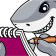 Tiburón de Weird Mindset tomando notas